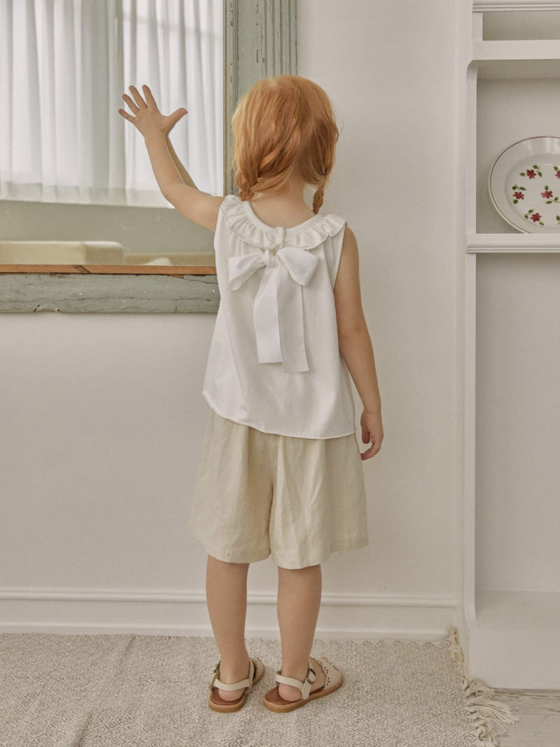 Lolobole - Korean Children Fashion - #designkidswear - Big Ribbon Sleeveless Tee - 5