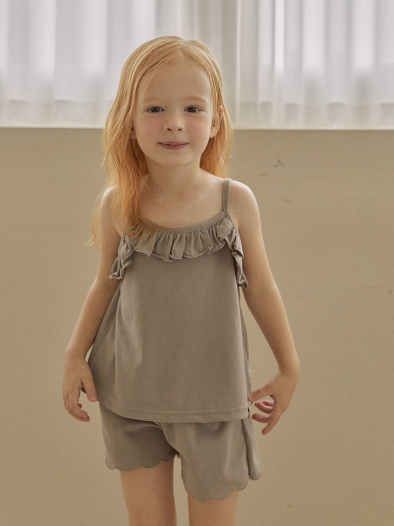 Lolobole - Korean Children Fashion - #littlefashionista - String Frill Sleeveless Tee - 11