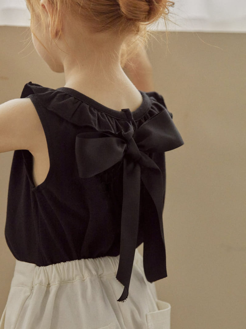 Lolobole - Korean Children Fashion - #prettylittlegirls - Big Ribbon Sleeveless Tee