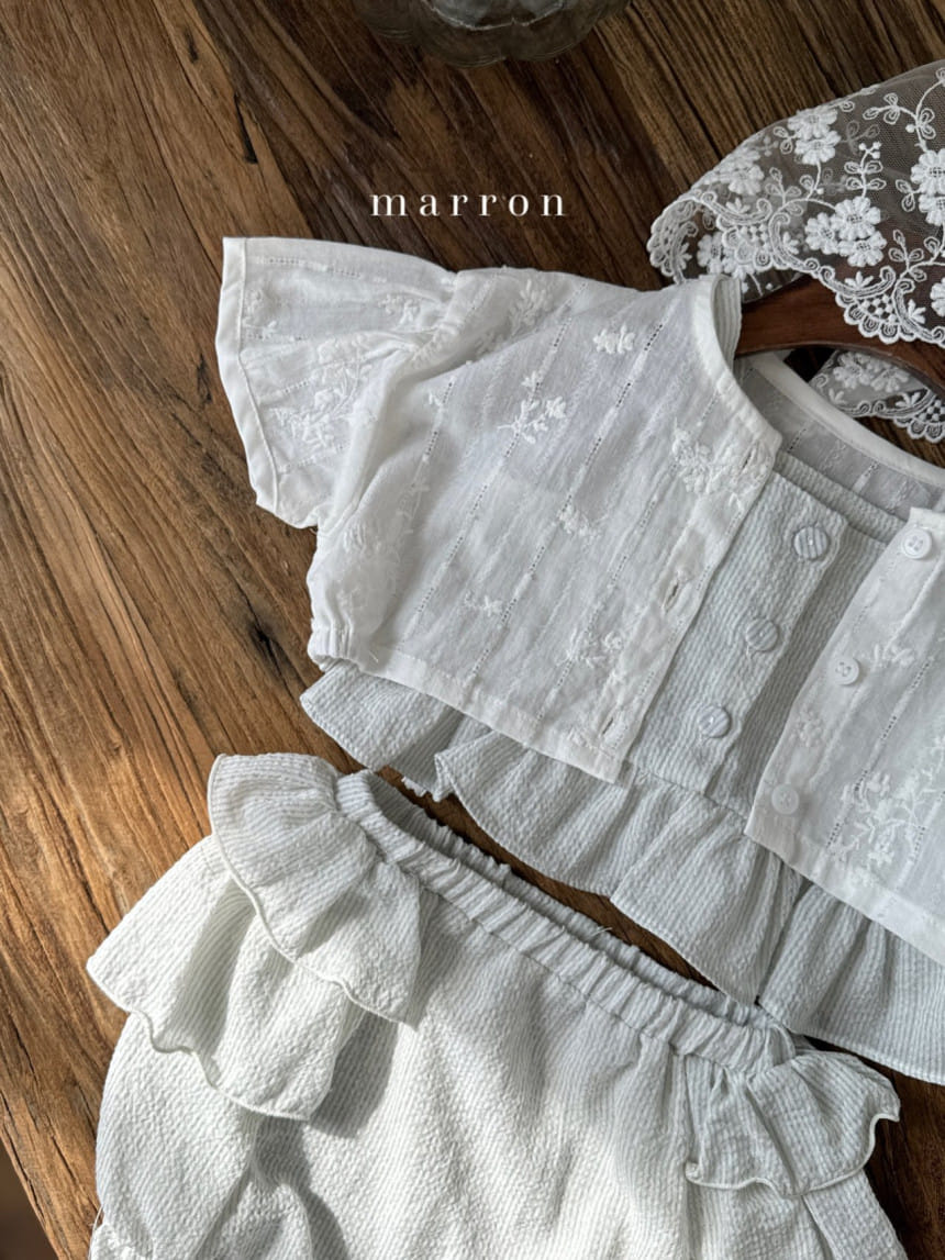 Marron Kid - Korean Baby Fashion - #babyboutiqueclothing - Bebe Picnic Top Bottoms Set - 7