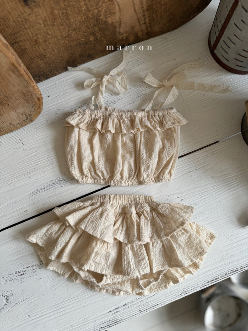 Marron Kid - Korean Baby Fashion - #babyootd - Bebe Snow Flower Top Bottom Set - 11