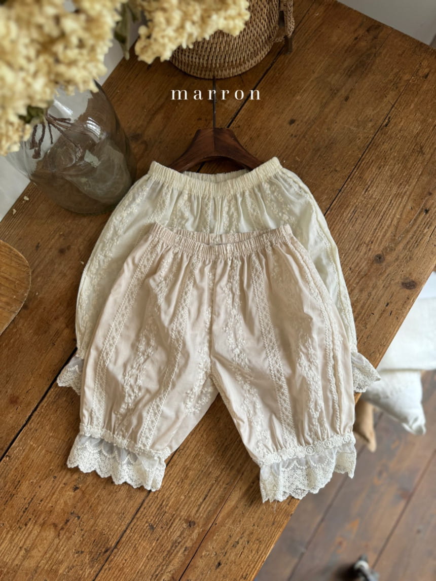 Marron Kid - Korean Children Fashion - #littlefashionista - Fiona Embroidery Pants - 2