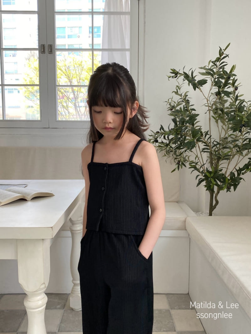 Matilda & Lee - Korean Children Fashion - #Kfashion4kids - String Sleeveless Pants Top Bottom Set - 9