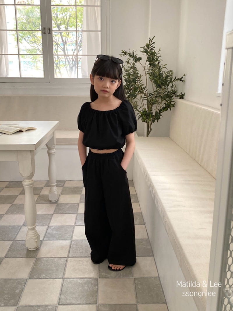 Matilda & Lee - Korean Children Fashion - #Kfashion4kids - Crop Banding Pants Top Bottom Set - 7