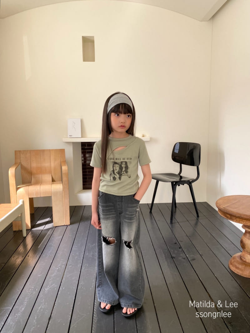 Matilda & Lee - Korean Children Fashion - #kidzfashiontrend - Unbalance Slit Tee - 4