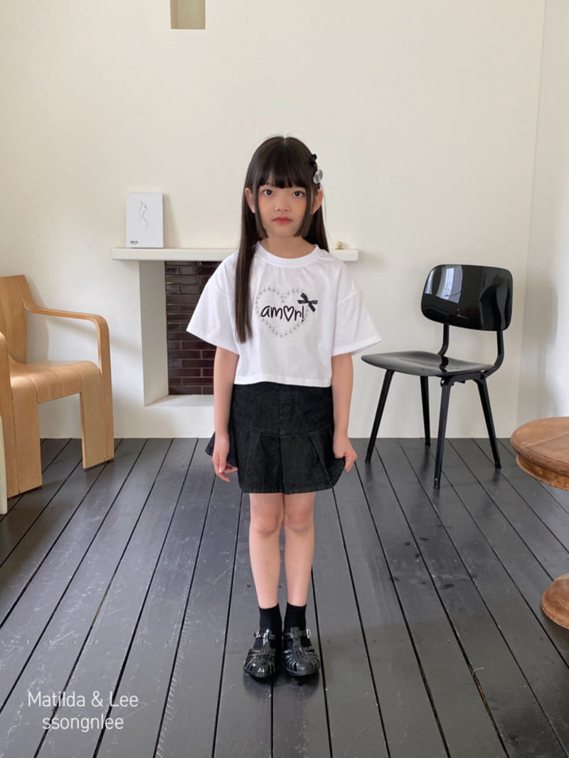 Matilda & Lee - Korean Children Fashion - #prettylittlegirls - Pearl Heart Crop Tee - 4