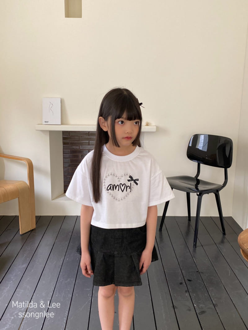 Matilda & Lee - Korean Children Fashion - #designkidswear - Pearl Heart Crop Tee - 7