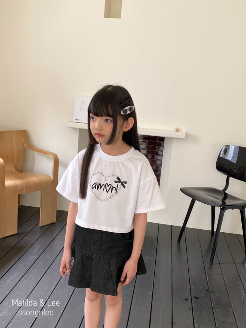 Matilda & Lee - Korean Children Fashion - #discoveringself - Pearl Heart Crop Tee - 8