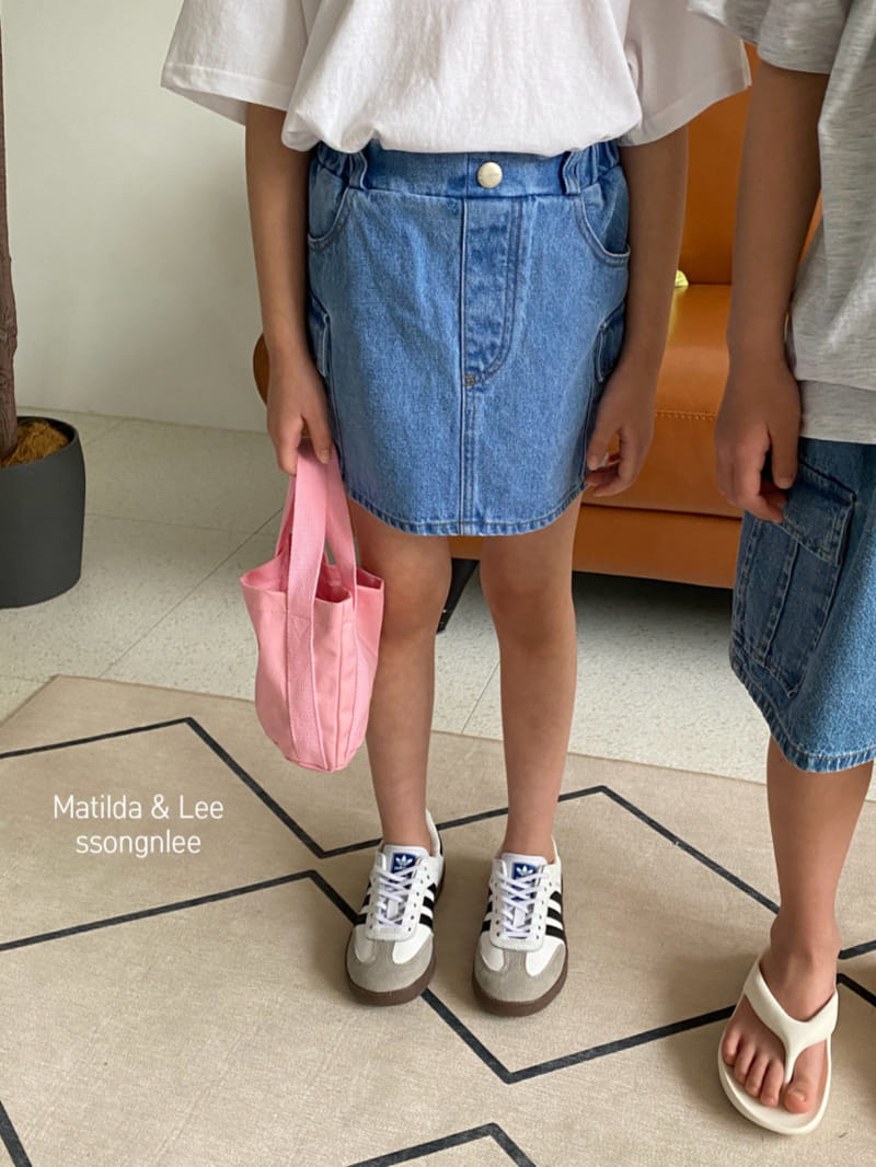 Matilda & Lee - Korean Children Fashion - #fashionkids - Cargo Denim Skirt