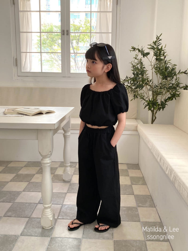 Matilda & Lee - Korean Children Fashion - #fashionkids - Crop Banding Pants Top Bottom Set - 4