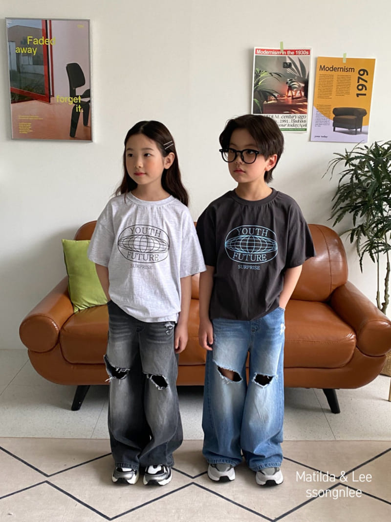 Matilda & Lee - Korean Children Fashion - #kidsshorts - Vintage Heart Denim Pants - 5