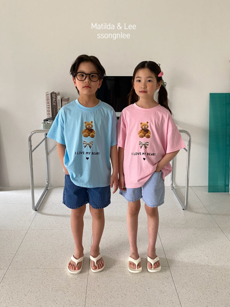 Matilda & Lee - Korean Children Fashion - #kidsshorts - Ribbon Bear Jensa Tee - 8