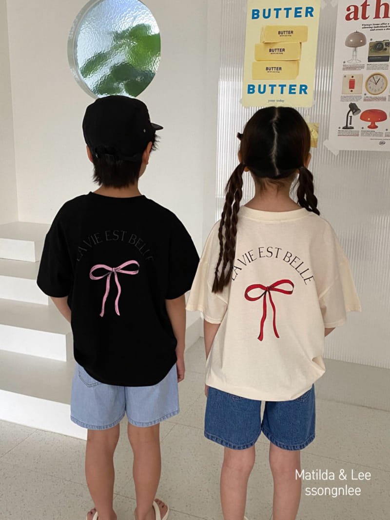 Matilda & Lee - Korean Children Fashion - #kidsshorts - Lavie Ribbon Tee - 4