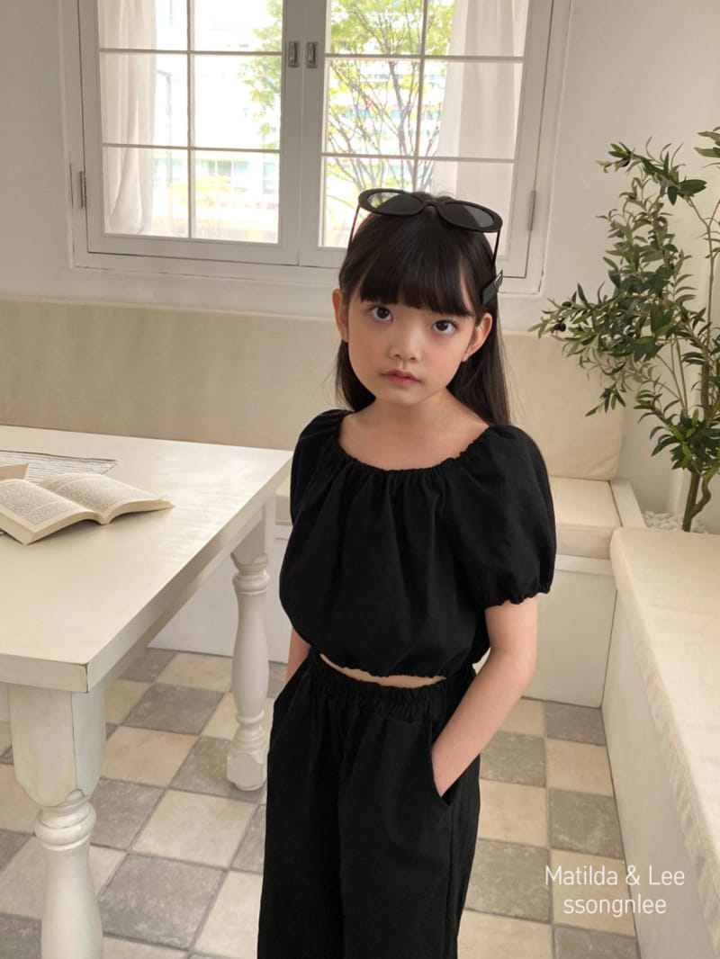 Matilda & Lee - Korean Children Fashion - #kidzfashiontrend - Crop Banding Pants Top Bottom Set - 6