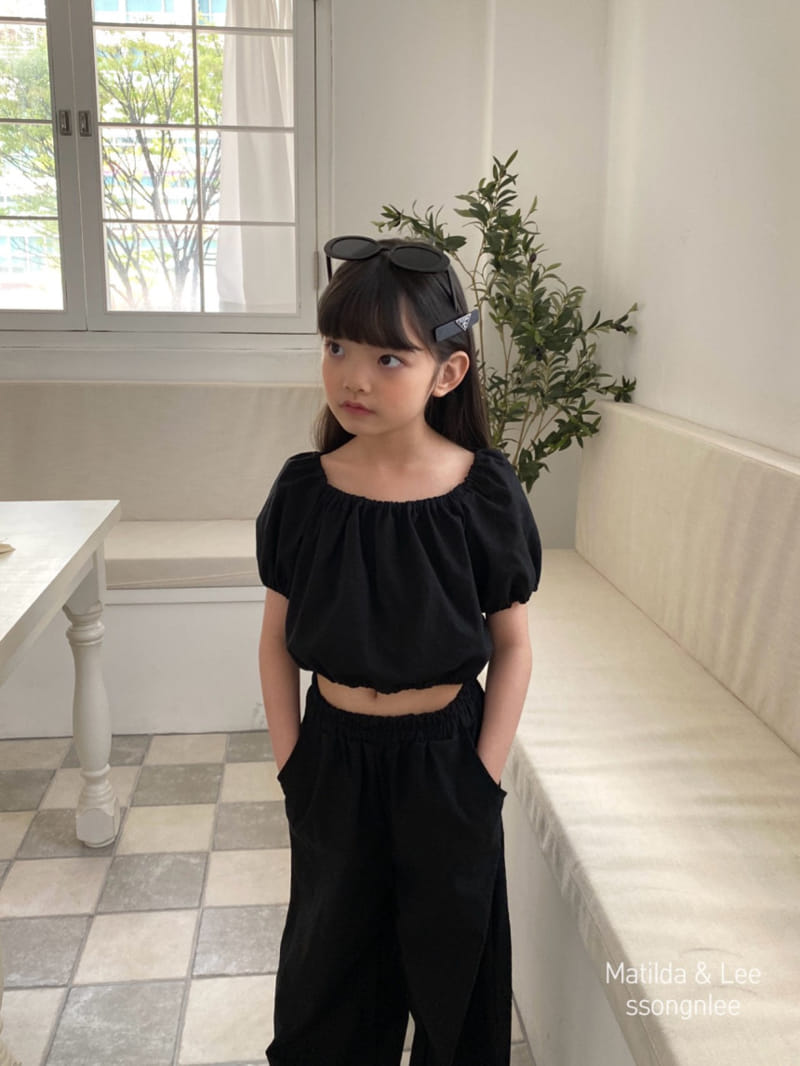 Matilda & Lee - Korean Children Fashion - #littlefashionista - Crop Banding Pants Top Bottom Set - 8