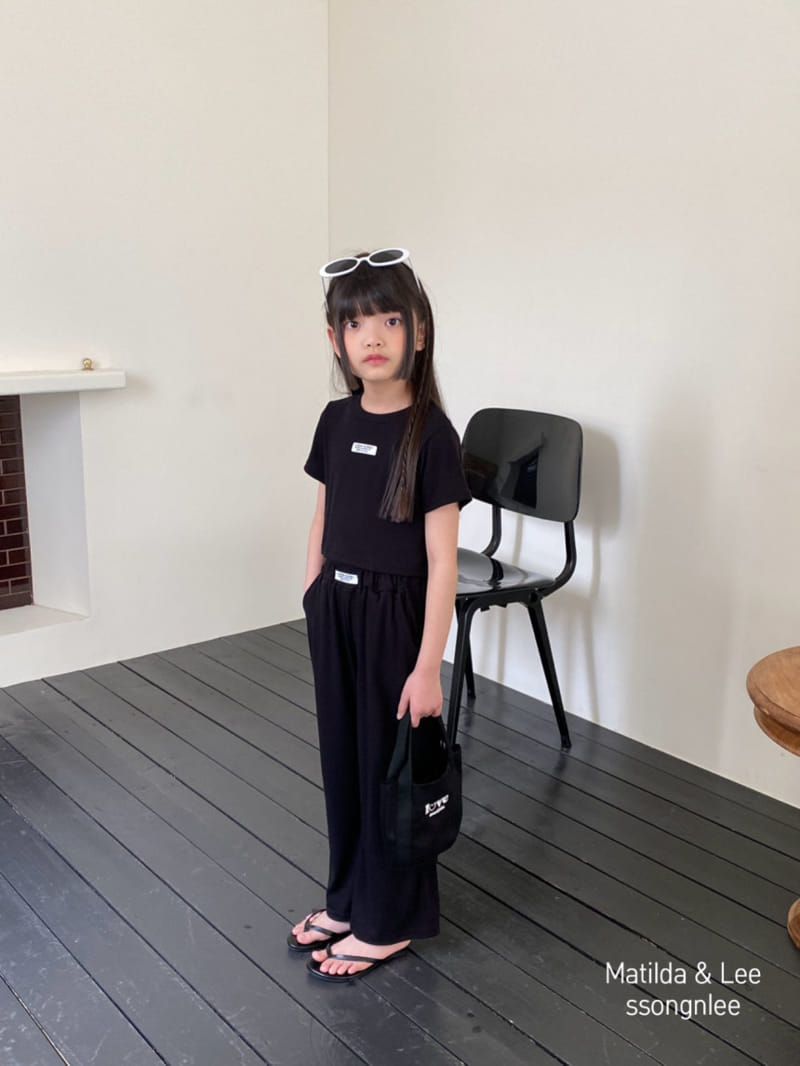 Matilda & Lee - Korean Children Fashion - #littlefashionista - Label Rib Top Bottom Set - 6