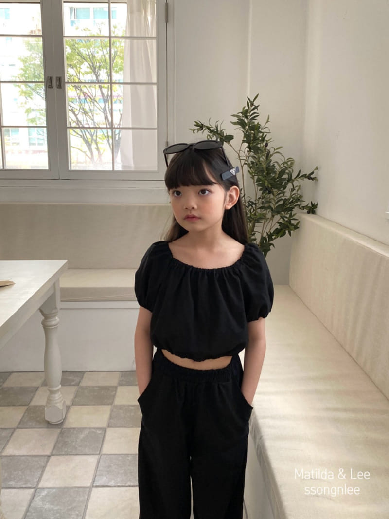 Matilda & Lee - Korean Children Fashion - #magicofchildhood - Crop Banding Pants Top Bottom Set - 9