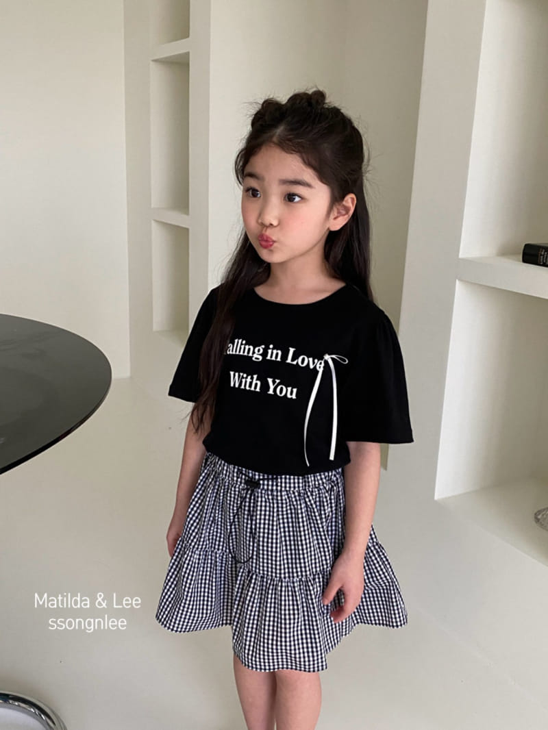 Matilda & Lee - Korean Children Fashion - #prettylittlegirls - Love Ribbon Shirring Tee - 8