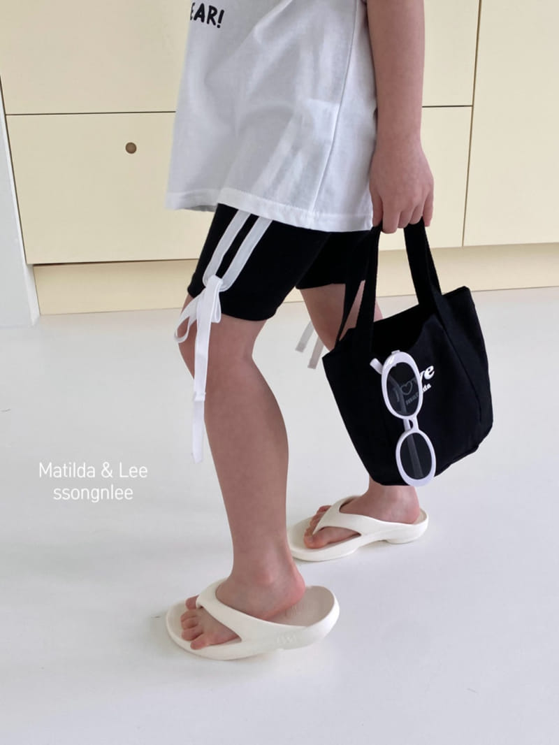 Matilda & Lee - Korean Children Fashion - #stylishchildhood - Two Line Ribbon Short Leggings