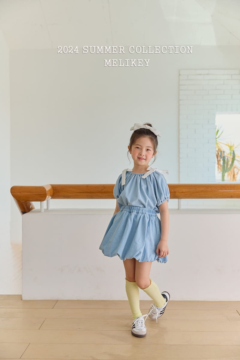 Melikey - Korean Children Fashion - #Kfashion4kids - Denim Banding Blouse - 2