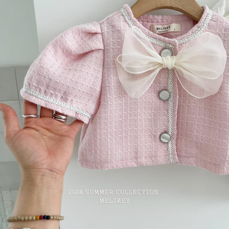 Melikey - Korean Children Fashion - #childofig - Ribbon Tweed Jacket - 2