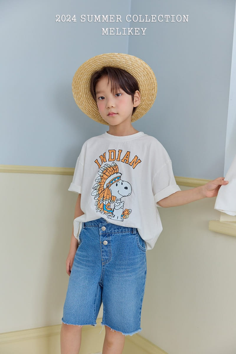 Melikey - Korean Children Fashion - #childrensboutique - Unbalance Denim Shorts - 5