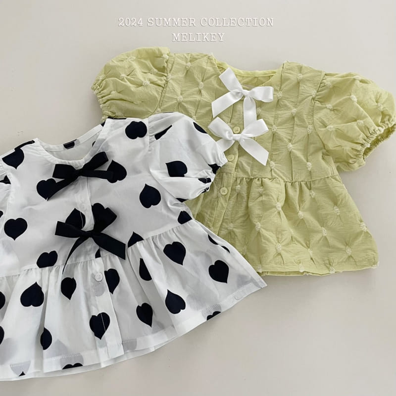 Melikey - Korean Children Fashion - #childrensboutique - Two Ribbon Blouse