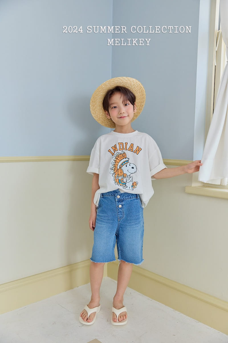 Melikey - Korean Children Fashion - #designkidswear - Unbalance Denim Shorts - 6