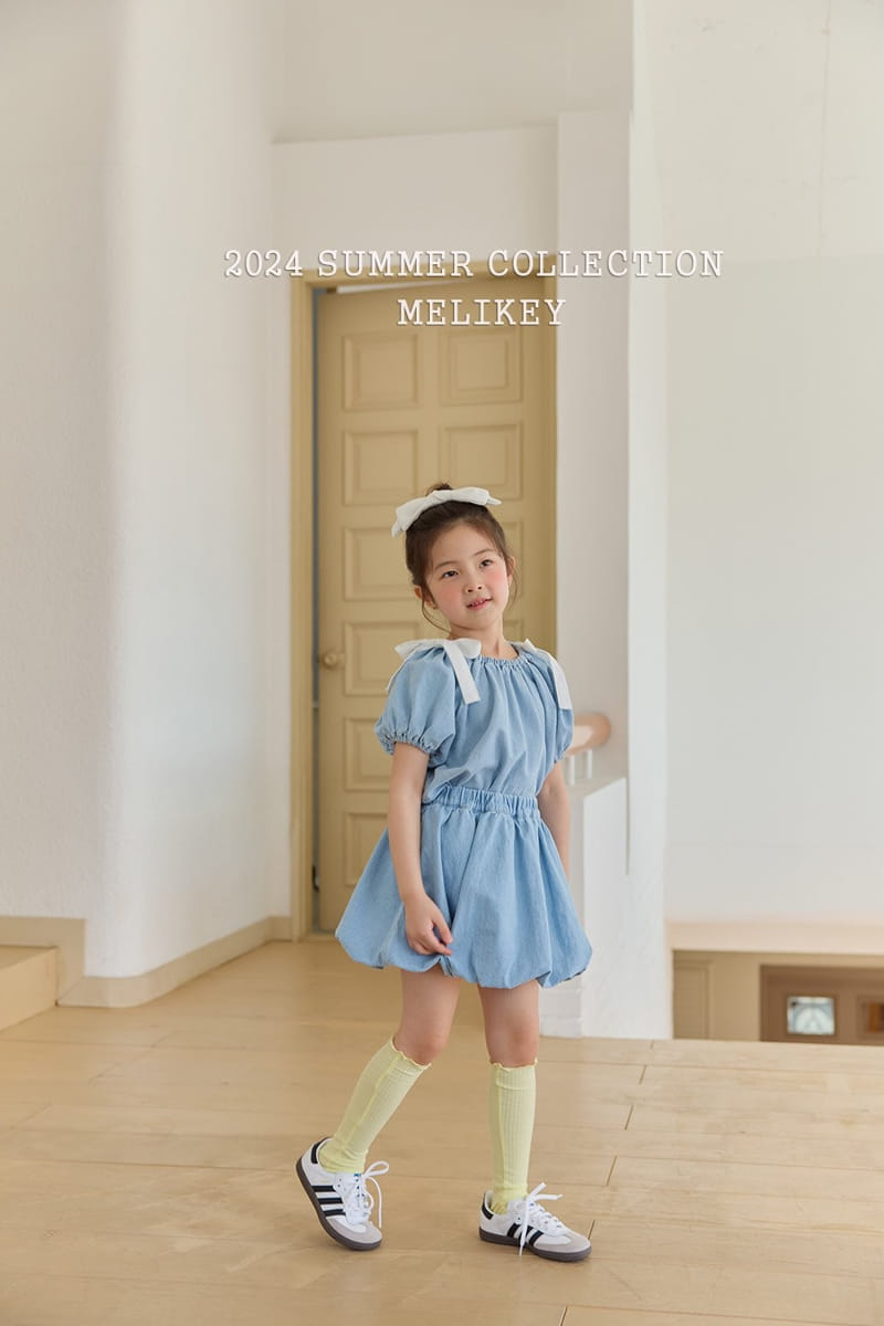 Melikey - Korean Children Fashion - #designkidswear - Denim Banding Blouse - 10