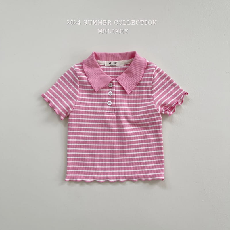 Melikey - Korean Children Fashion - #kidsshorts - Pol Terry Collar Tee - 6