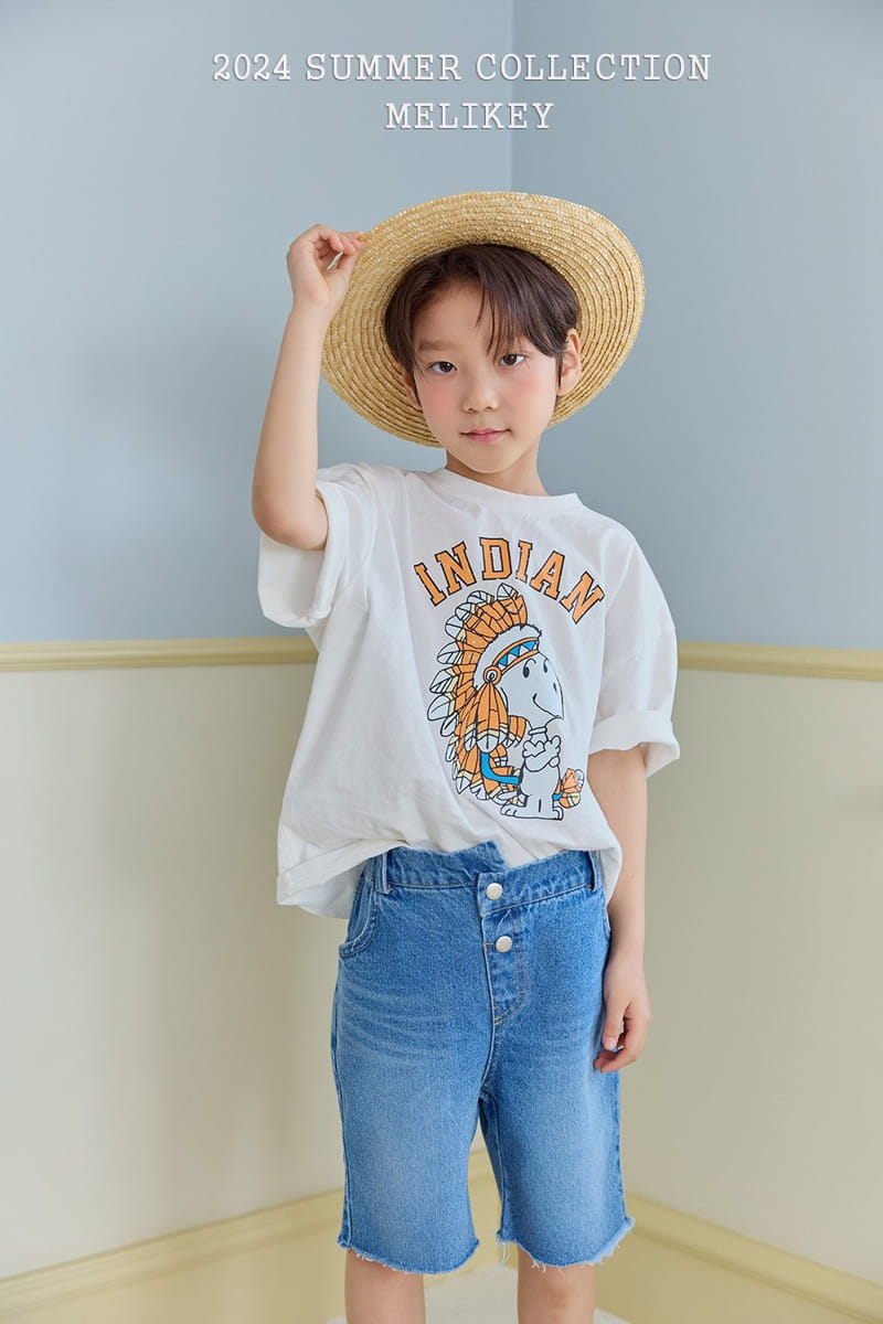 Melikey - Korean Children Fashion - #kidsshorts - Unbalance Denim Shorts - 9