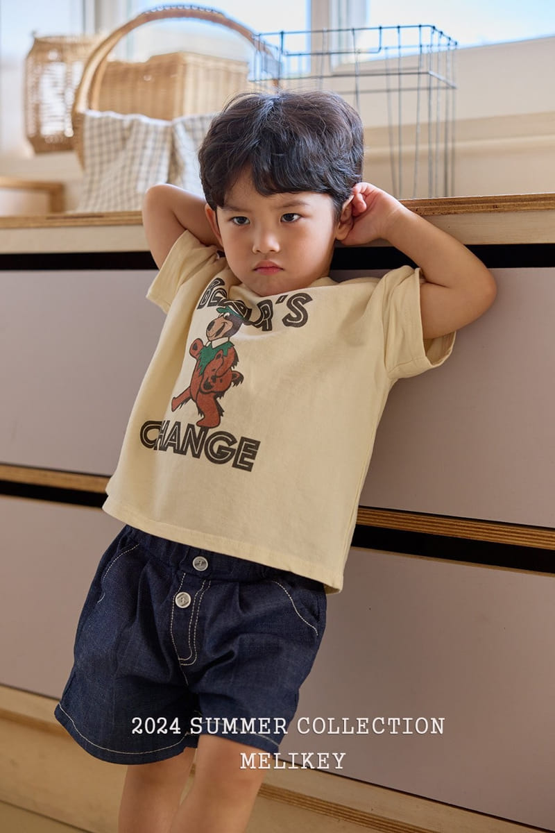 Melikey - Korean Children Fashion - #kidsshorts - Bear Chain Tee - 11