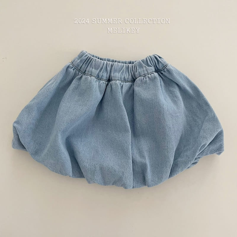 Melikey - Korean Children Fashion - #kidsshorts - Denim Pumpkin Skirt