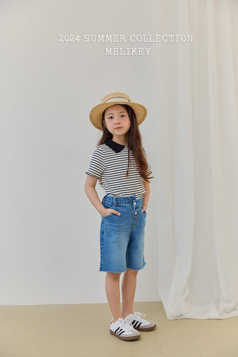 Melikey - Korean Children Fashion - #kidzfashiontrend - Unbalance Denim Shorts - 11