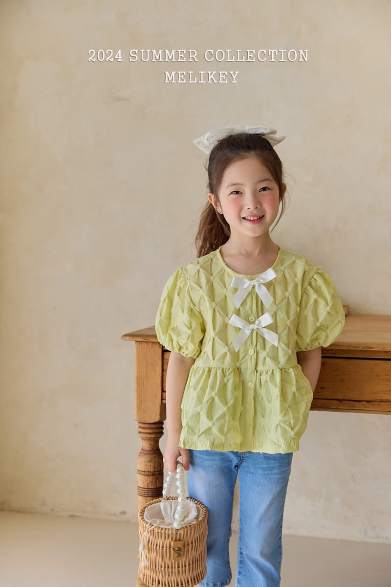 Melikey - Korean Children Fashion - #kidzfashiontrend - Two Ribbon Blouse - 7