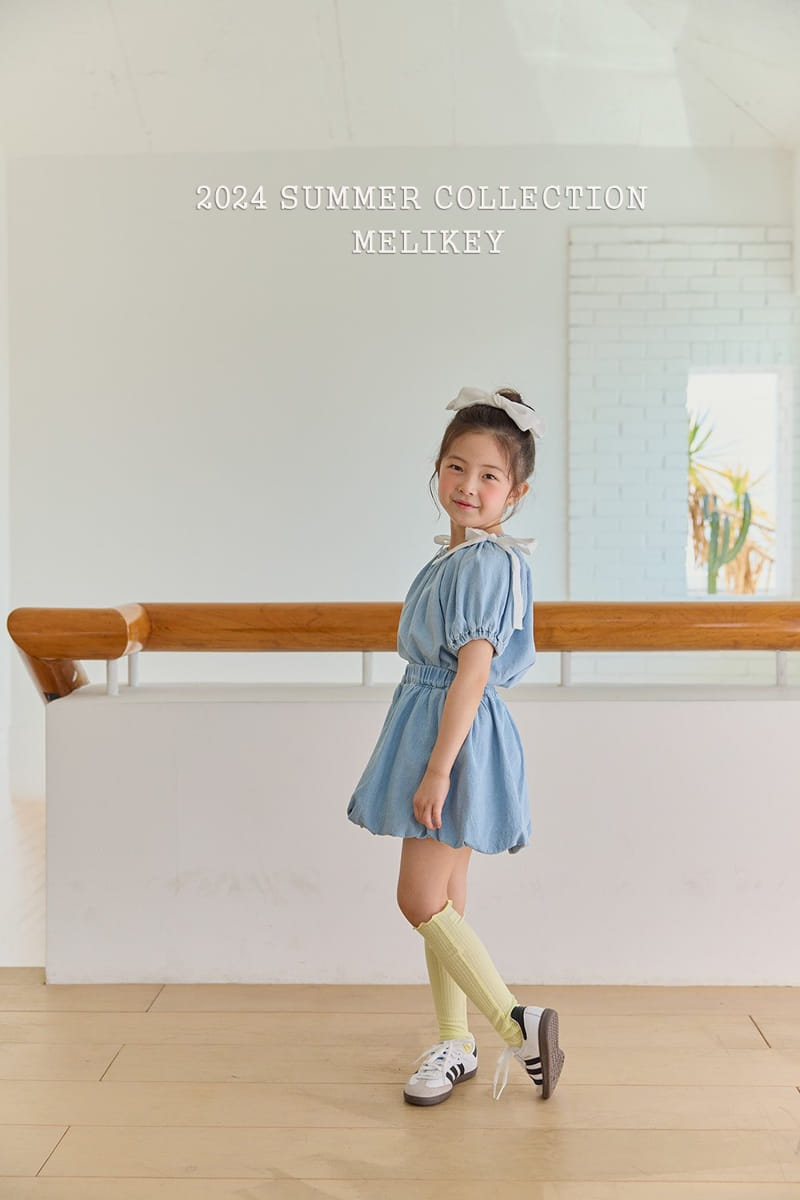 Melikey - Korean Children Fashion - #littlefashionista - Denim Banding Blouse - 3