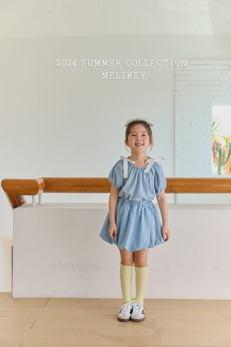 Melikey - Korean Children Fashion - #minifashionista - Denim Banding Blouse - 5