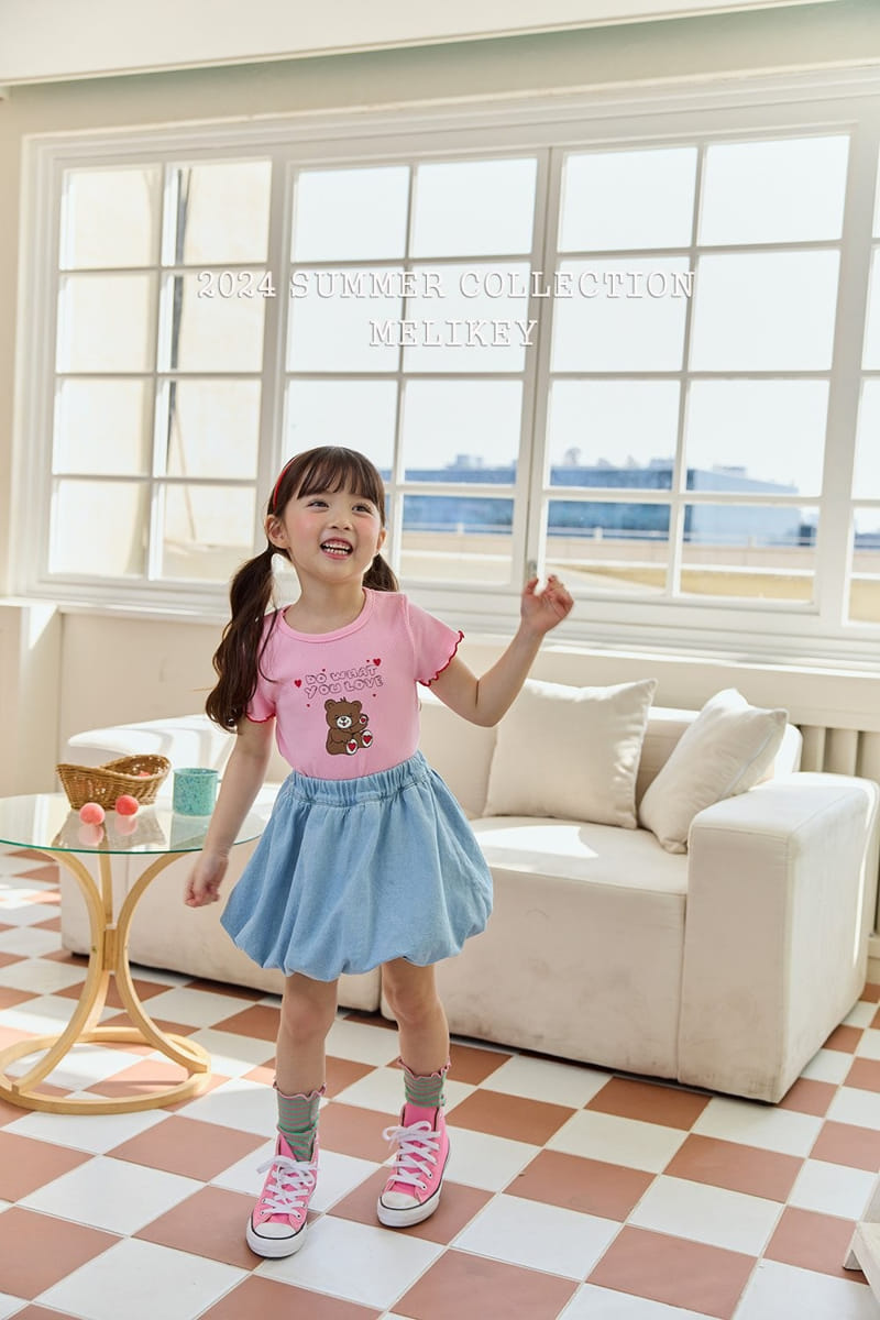 Melikey - Korean Children Fashion - #prettylittlegirls - Denim Pumpkin Skirt - 8