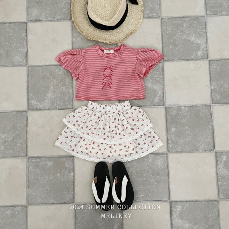 Melikey - Korean Children Fashion - #toddlerclothing - Three Ribbon Tee - 9