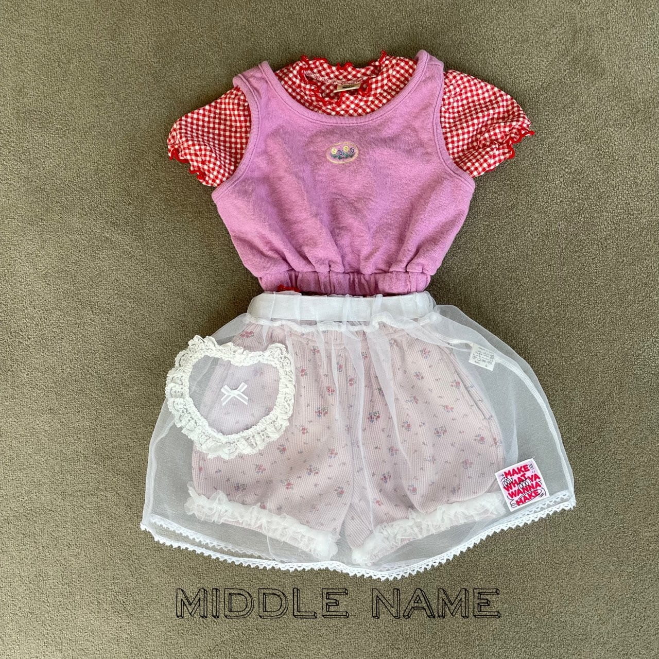 Middle Name - Korean Children Fashion - #kidsshorts - Check Terry Tee - 10