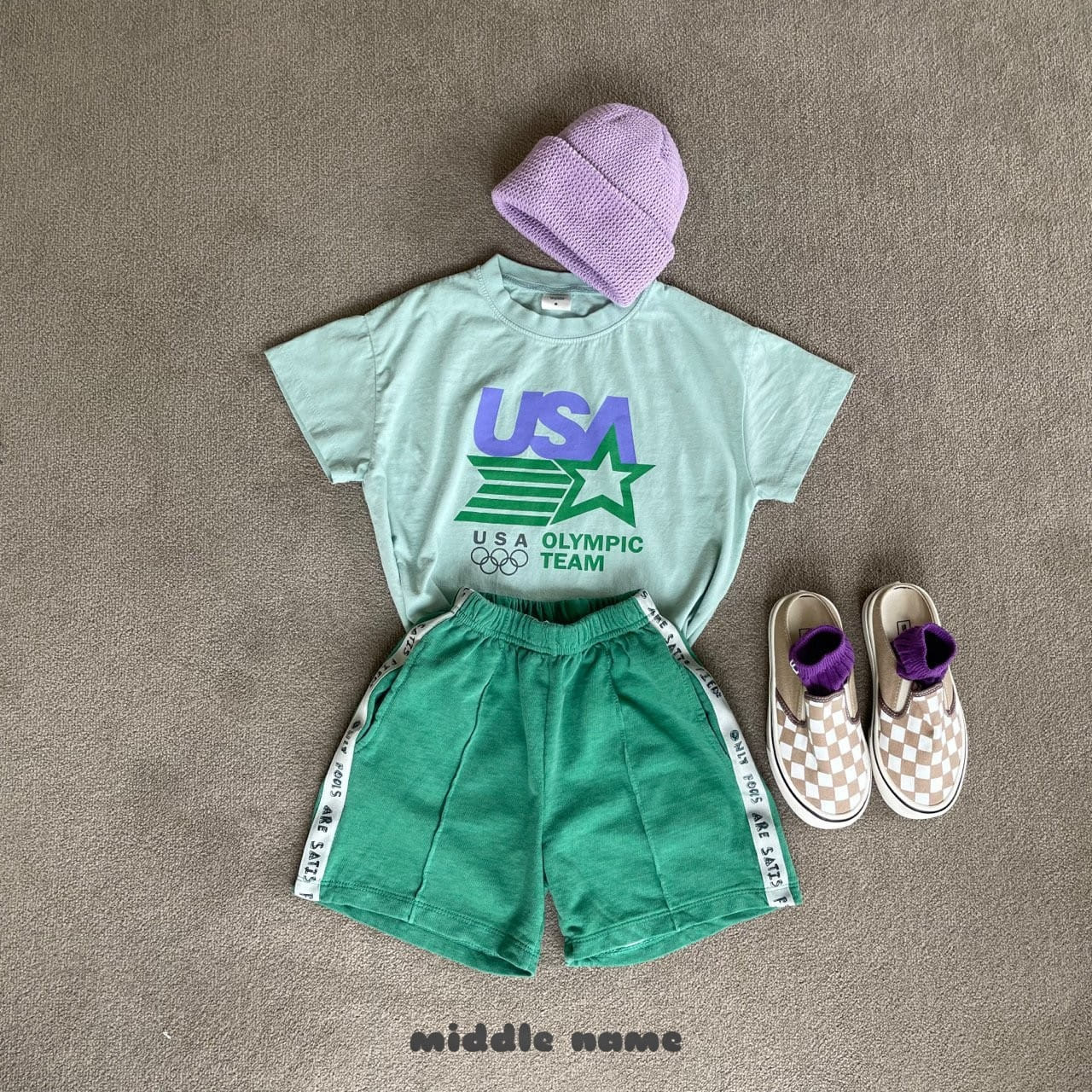 Middle Name - Korean Children Fashion - #littlefashionista - USA Short Sleeve Tee - 8