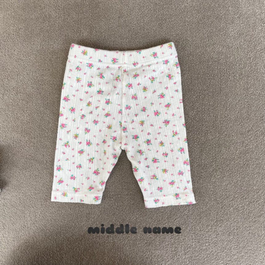 Middle Name - Korean Children Fashion - #Kfashion4kids - Flower Short Leggings - 4