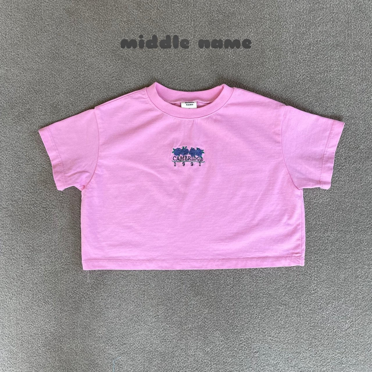 Middle Name - Korean Children Fashion - #stylishchildhood - Crop Rose Embroidery Tee - 2