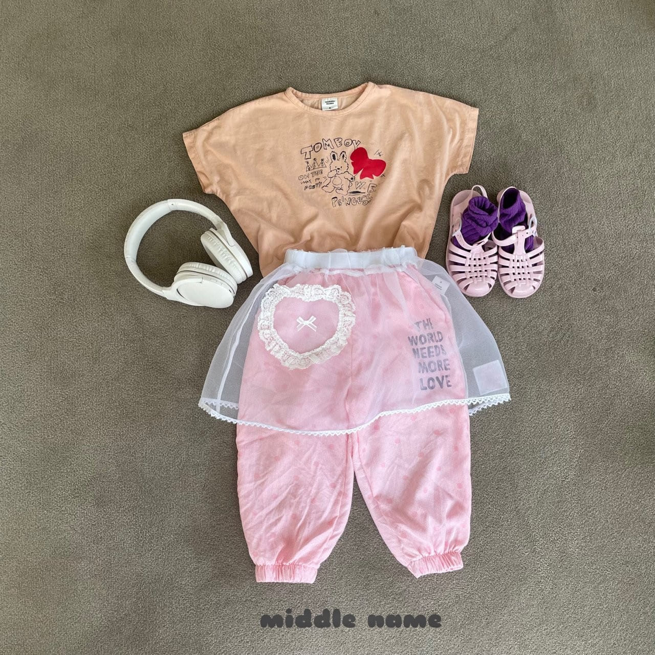 Middle Name - Korean Children Fashion - #todddlerfashion - Love Jogger Pants - 9