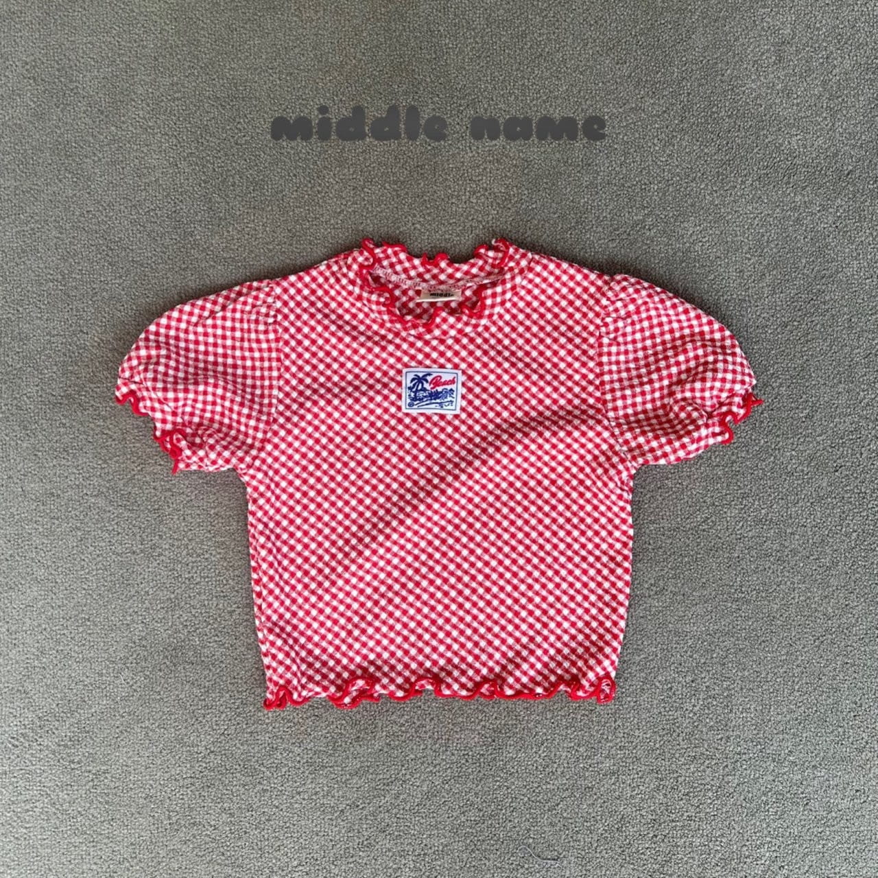 Middle Name - Korean Children Fashion - #toddlerclothing - Check Terry Tee - 3