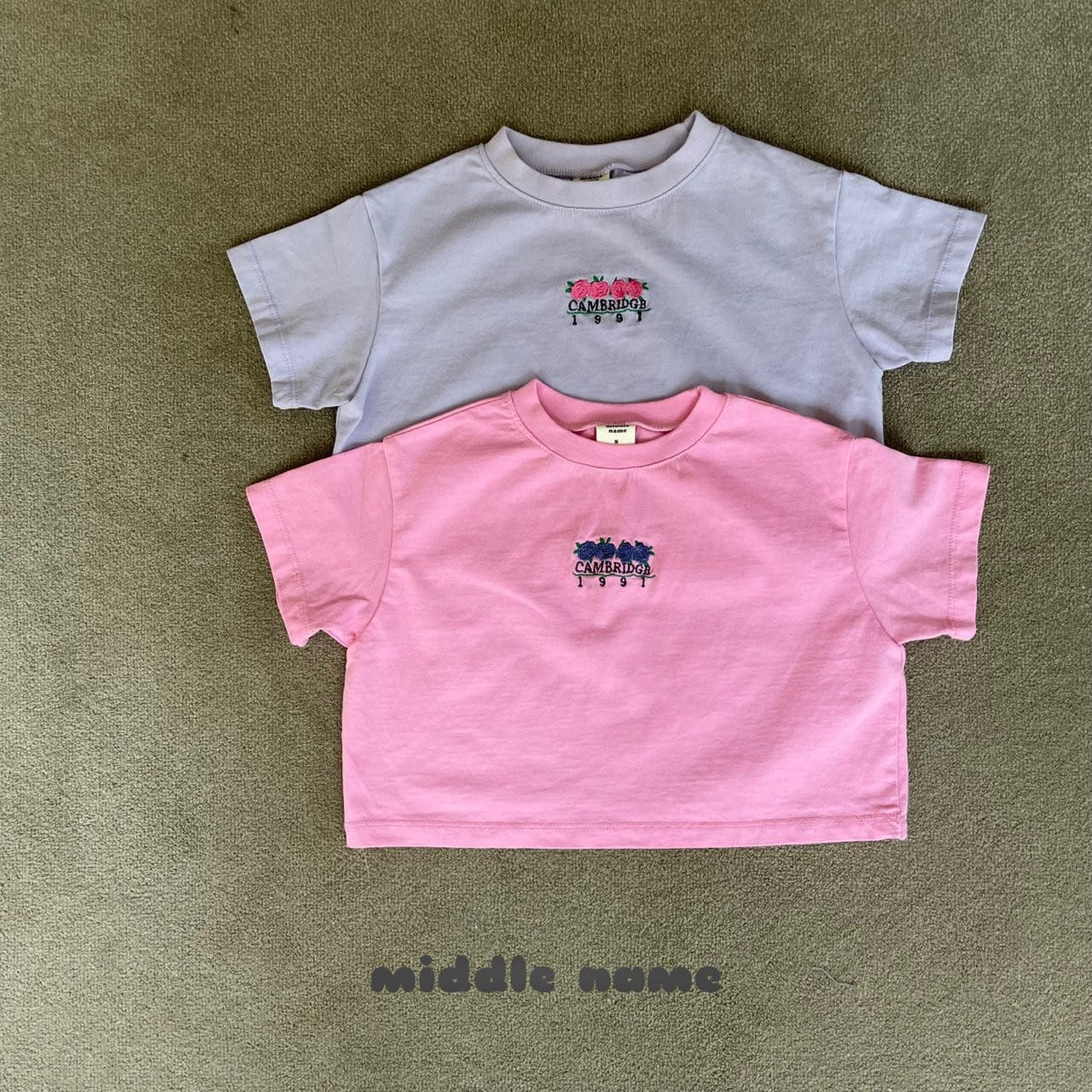 Middle Name - Korean Children Fashion - #toddlerclothing - Crop Rose Embroidery Tee