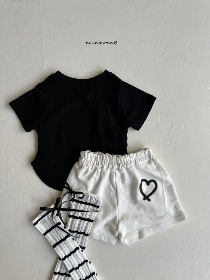 Mienbloom B - Korean Children Fashion - #kidsshorts - Frill Heart Pants - 8