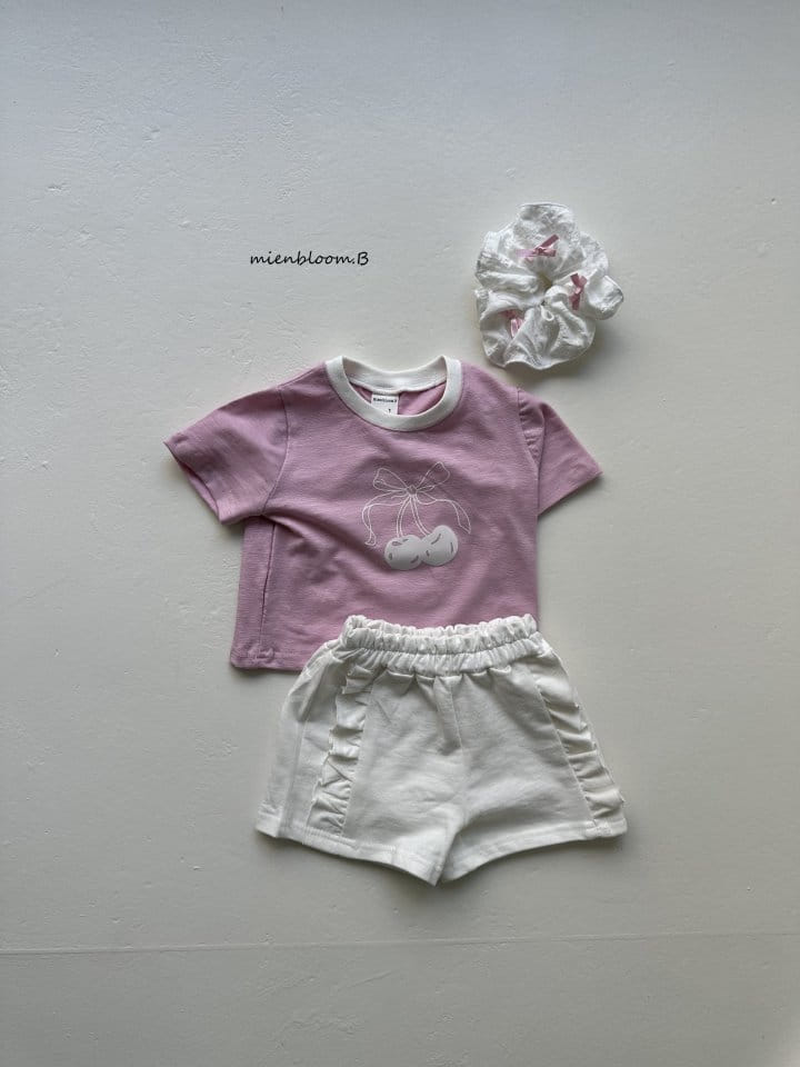 Mienbloom B - Korean Children Fashion - #magicofchildhood - Cherry Ribbon Tee - 6