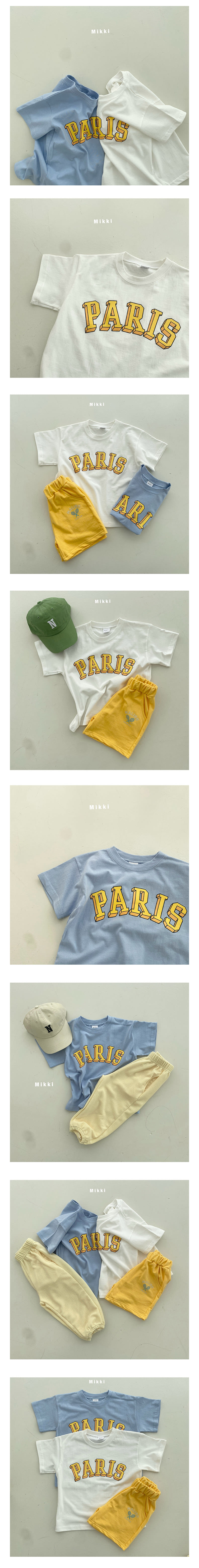 Mikki - Korean Children Fashion - #kidsstore - Paris Solid Short Sleevel Tee - 2