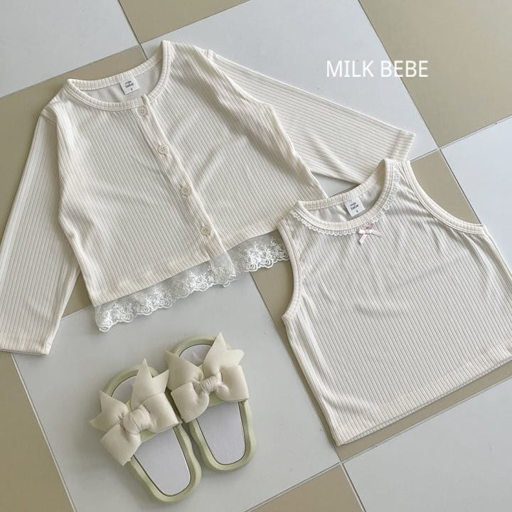 Milk Bebe - Korean Children Fashion - #childofig - Milky Cardigan Set - 3